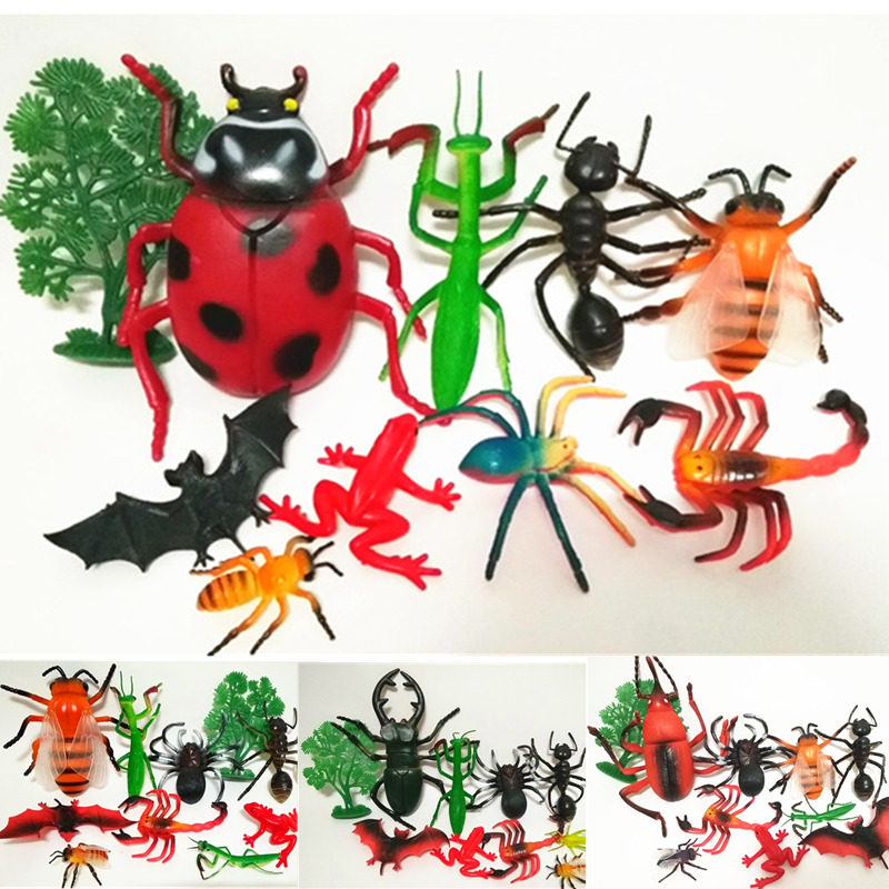 仿真昆虫动物大瓢虫模型套装 蠍子蜘蛛螳螂蜜蜂模型 儿童玩具