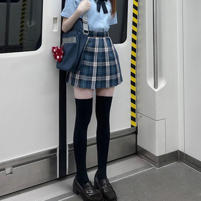 黑过膝袜女天鹅绒防滑长筒袜白连裤袜JK小腿袜中筒压力大腿袜