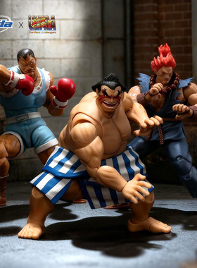 预定 Jada 1/12  可动手办 街头霸王2 豪鬼 拳王拜森 埃德蒙 本田