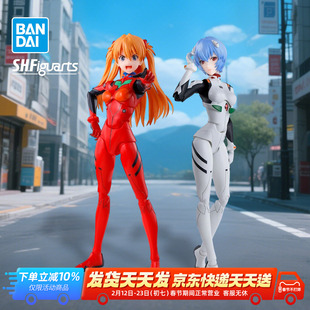 万代 SHF 新世纪福音战士 EVA 明日香 绫波丽 可动手办