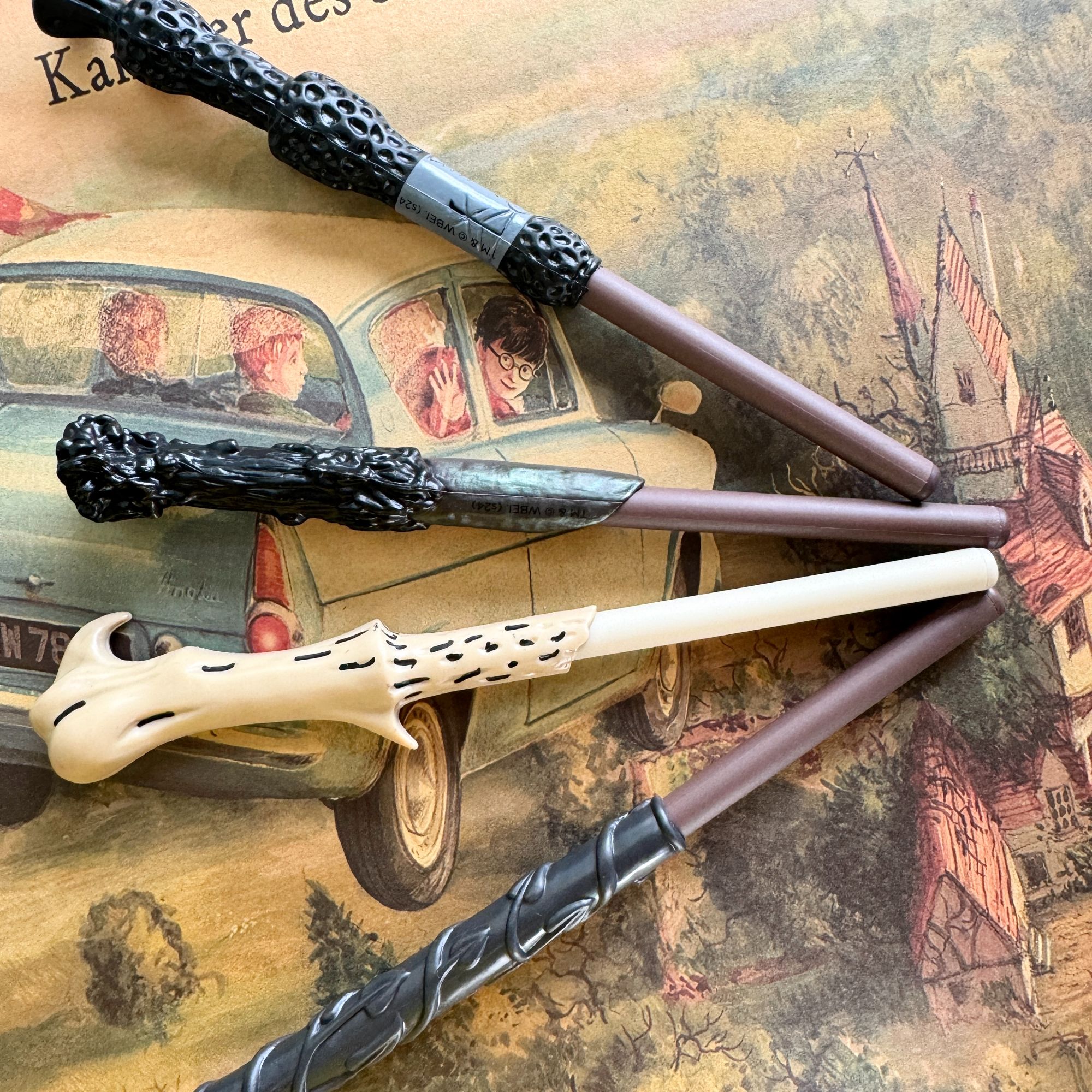 哈利波特周边魔杖中性笔二次元用具老魔杖魔法道具蓝色圆珠笔礼物