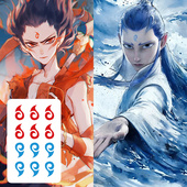 哪吒敖丙彩色纹身贴纸魔童闹海儿童可爱眉心贴纸卡通防水小众贴纸