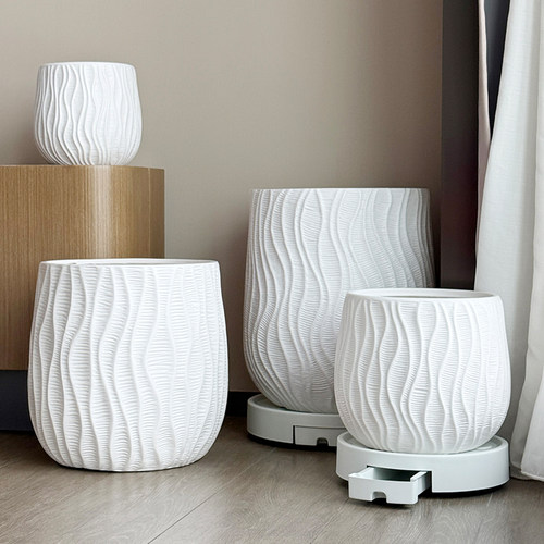 花盆塑料轻奢高级感家用户外庭院盆栽龟背竹发财树树脂大号特大