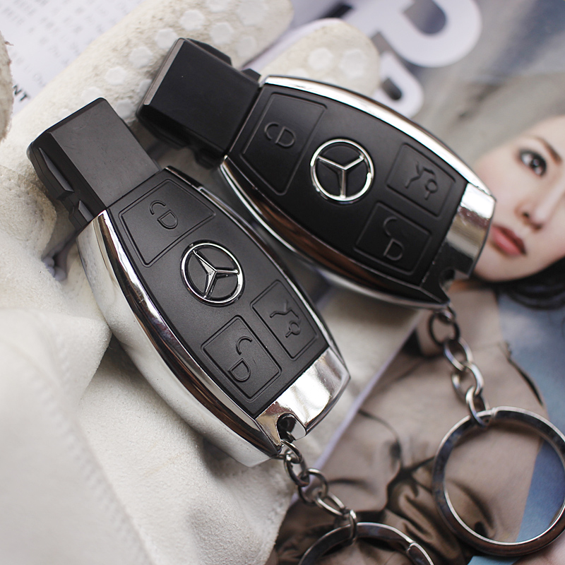 充电打火机奔驰梅赛德斯高档 电子防风便携钥匙扣钥匙 豪车送潮男