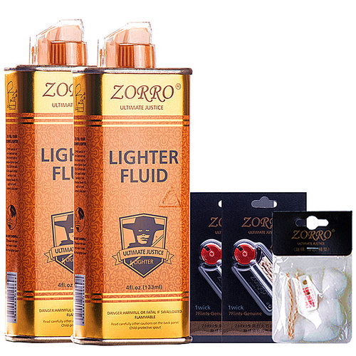 原装正品zorro佐罗煤油打火机油清香型火石棉芯套装火油 耗材配件