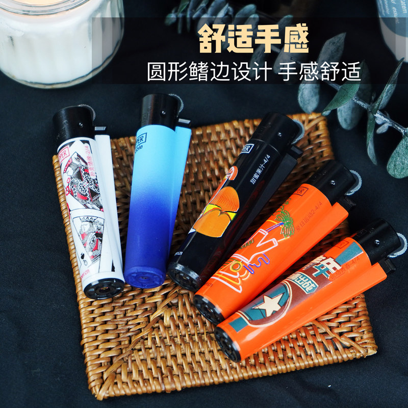 西班牙clipper可利福充气砂轮明火打火机女细支齿轮精致轮滑迷你