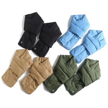 外贸原单85白鸭绒轻量摁扣纯色时尚休闲运动羽绒围巾男女冬季0763