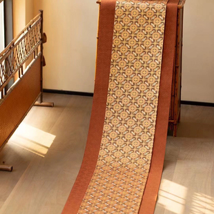 归云居 八宝团窠纹长款茶席知舍新中式传统工艺布艺织锦桌旗茶垫