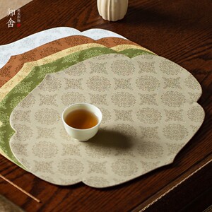 知舍全棉团花莲花干泡茶垫