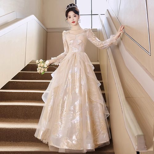 晚礼服女2025新款高级感法式主持人高端轻奢小众气质绝美成人礼裙