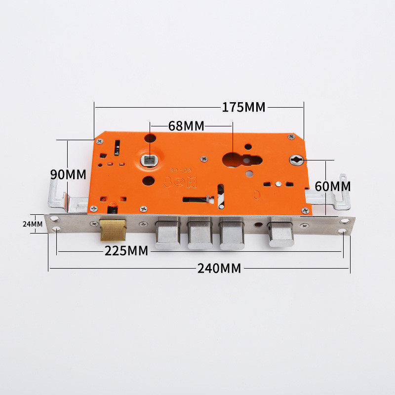防盗门锁体 铜头方舌锁体执手锁体 24x240常规锁体 江浙沪包邮