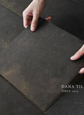 复古黑色仿古砖仿莱姆石瓷砖厨房卫生间阳台庭院地砖民宿古堡砖