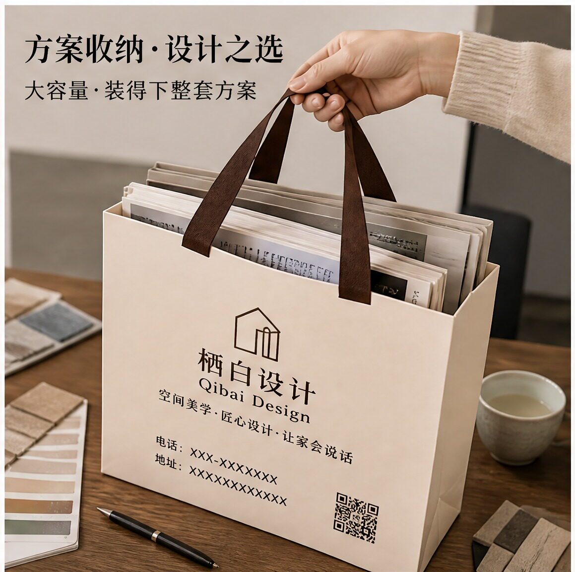室内平面设计工作室纸袋手提袋高档手拎袋资料袋定制礼品袋手拎袋