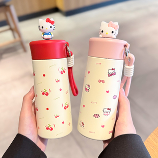 可爱hellokitty316不锈钢保温杯女生超萌便携新款迷你小巧水杯子
