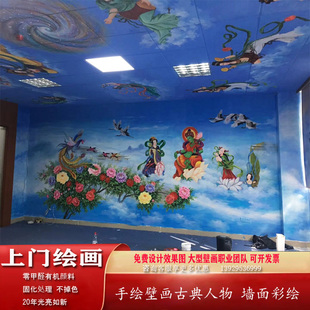 上海墙绘手绘壁画建党涂鸦装 饰画上门定制墙体彩绘文化墙餐厅画画