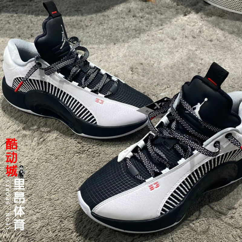 耐克air jordan 35 low 男女同款aj35 黑白实战篮球鞋 cw2459-101