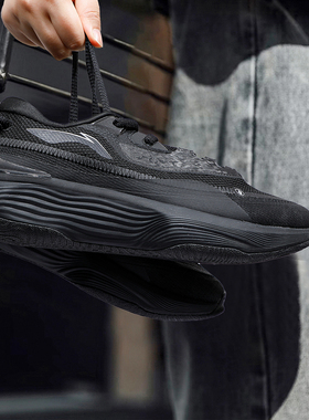 李宁休闲鞋男子2025秋冬款软弹底ARM潮流户外跑步鞋黑色运动鞋