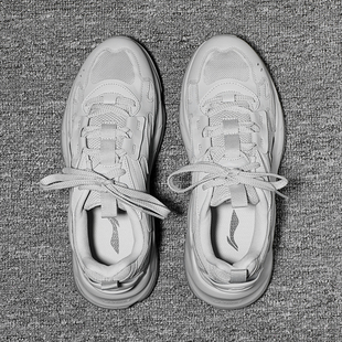 男鞋 运动鞋 2024冬季 潮流低帮耐磨老爹鞋 子AGCU169 新款 李宁休闲鞋