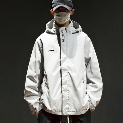 李宁风衣男款2025秋季新款登山服运动休闲宽松舒适防风冲锋衣外套