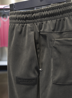 李宁长裤男款2024冬季新款韦德梭织宽松条绒束脚运动裤子AKXU085