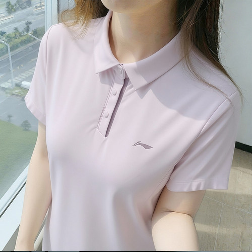 李宁短袖女2026夏季新款舒适排湿速干防晒宽松健身系列T恤POLO衫