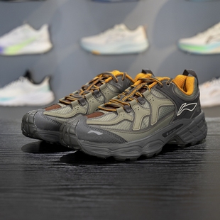 李宁男子徒步鞋2025秋季新款CF溯林影减震回弹低帮系带潮流运动鞋