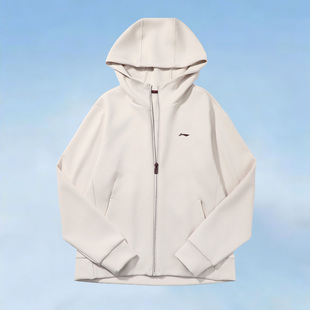 李宁风衣女款2026春季新款健身系列舒适保暖潮流百搭针织连帽外套