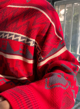 李宁日进斗金毛衣男女同款2024冬季新款套头潮流编织衫AMBU025