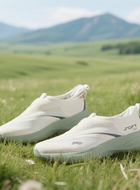 李宁2025夏季男款SOFT GO 2一脚蹬网面百搭潮流运动跑步鞋无鞋带