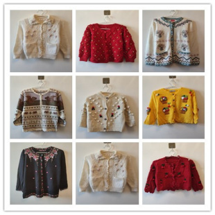 上衣 复古宽松慵懒风针织衫 A9vintage古着毛衣开衫 外套女秋冬款