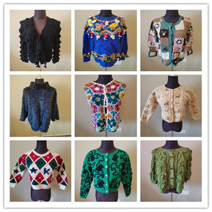 A33vintage古着毛衣女秋冬小众宽松开衫慵懒风百搭针织单排扣外套