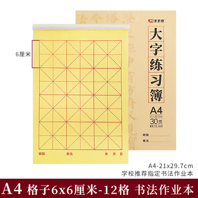 A4毛笔练字纸12格6x6cm大字本