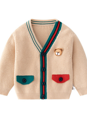 2折清仓特价撤柜童装纯棉A类婴儿毛衣秋冬针织毛衣开衫BD806