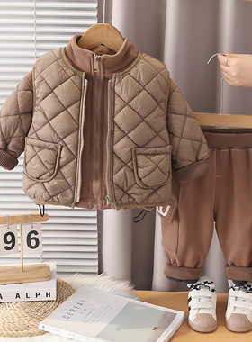 品牌三折特价撤柜秋冬女童婴幼儿休闲加厚夹棉保暖三件套 F255204
