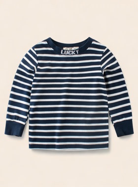 二折清仓特价撤柜童装韩版中小童长袖t恤条纹宝宝上衣秋3742