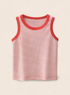 二折清仓特价撤柜童装夏季儿童背心宝宝衣服无袖条纹打底衫薄