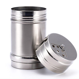 2只装精品无磁不锈钢调料瓶烧烤撒料胡椒椒盐瓶可旋转密封胡椒罐