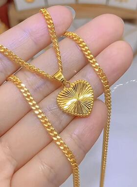 金色双面爱心不掉色轻奢锁骨链