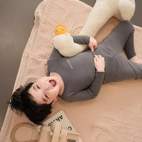 儿童秋衣秋裤女男童保暖内衣套装中大童德绒男孩秋冬睡衣家居服