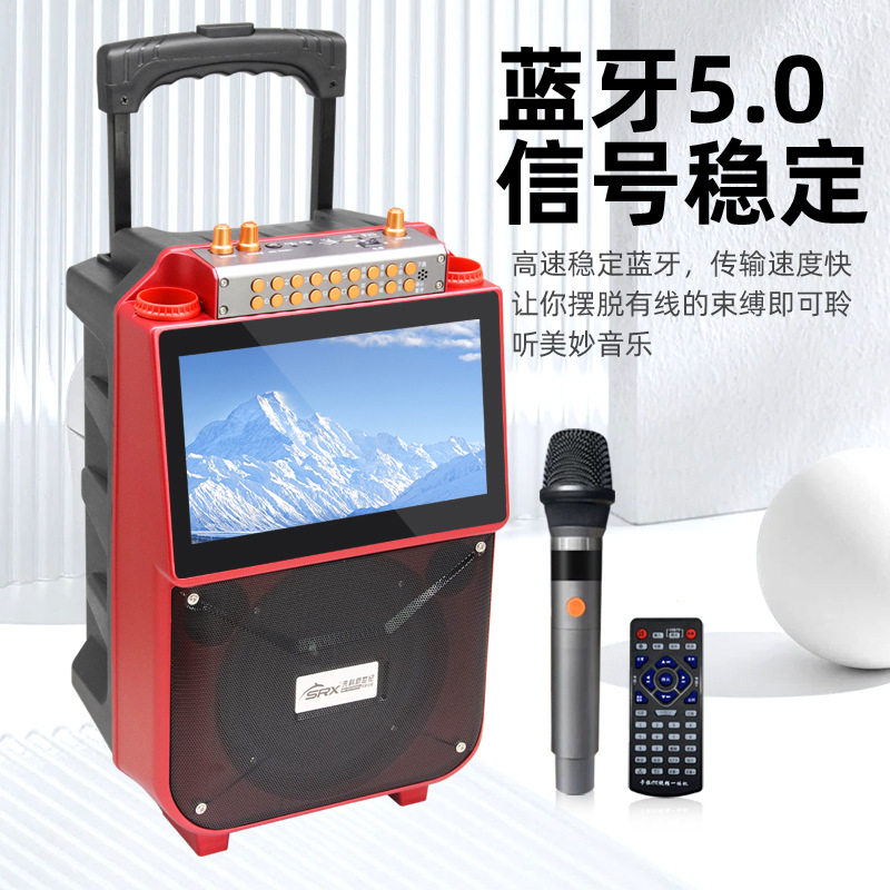 先科新世纪 Q3广场舞音响13寸 无线话筒家用k歌重低音视频播放器