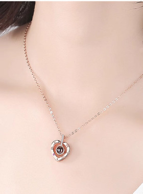 S925纯银爱心饰品项链