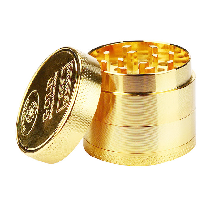 40mm4层金币图案磨烟器GOLD金属碎烟器斗客卷烟器spice grinder