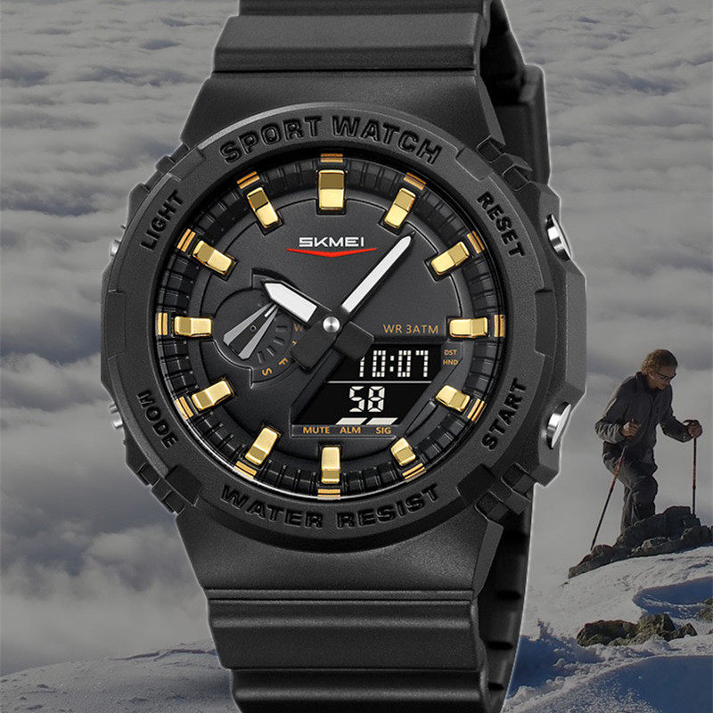 时刻美时尚流行国产防水夜光秒表5组闹钟日期星期倒计时电子手表