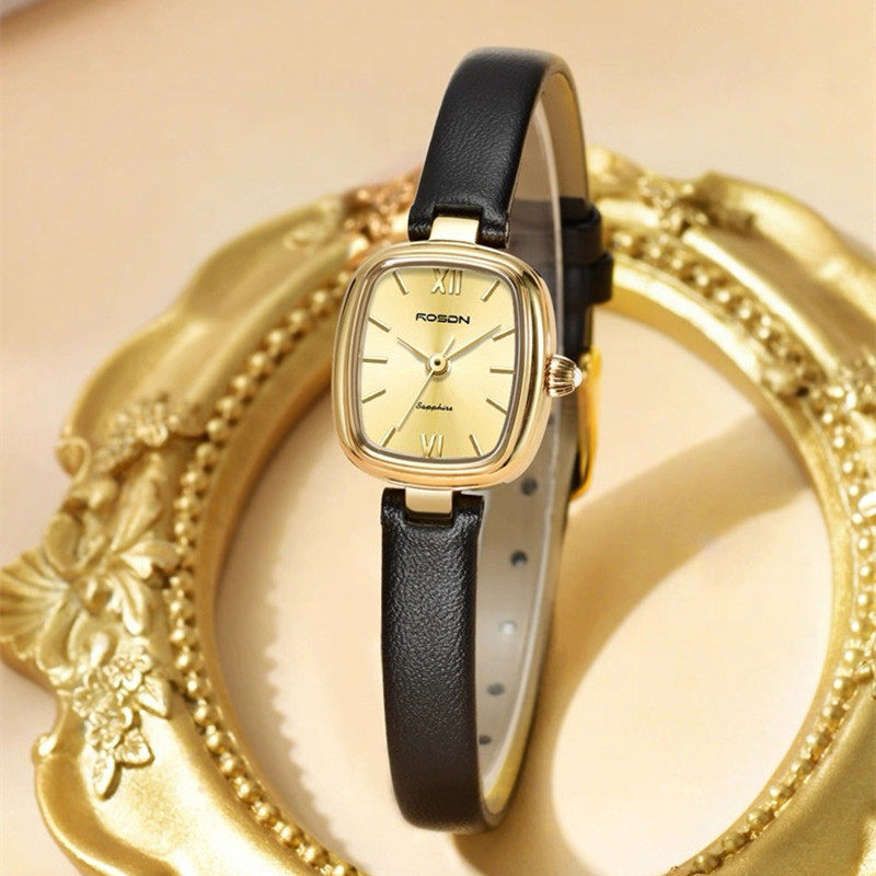 劳士顿新款高档女士轻奢气质品牌小巧生日礼物手表送女友小金腕表