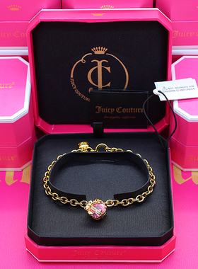 美国juicy糖果色蝴蝶结锆石手链