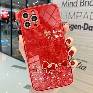 适用奢华幸运四叶草小马上发财VIVOIQOO15Ultra手机壳精致玉福袋OPPOReno15C小米17红米Turbo5max一加Turbo6V