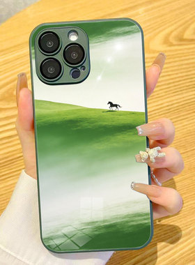适用VIVOIQOO15春回大地草原小马OPPOFindx9pro手机壳春日小清新治愈骏马奔腾华为mate70Air荣耀500P一加ACE6