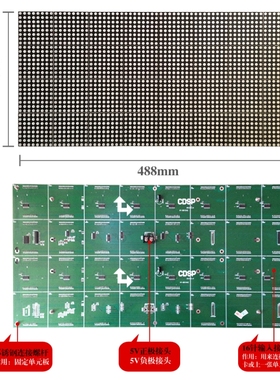 F5.0单元板 P7.62单红点阵 双色表贴半板 C5 LED室内拼接屏显示屏