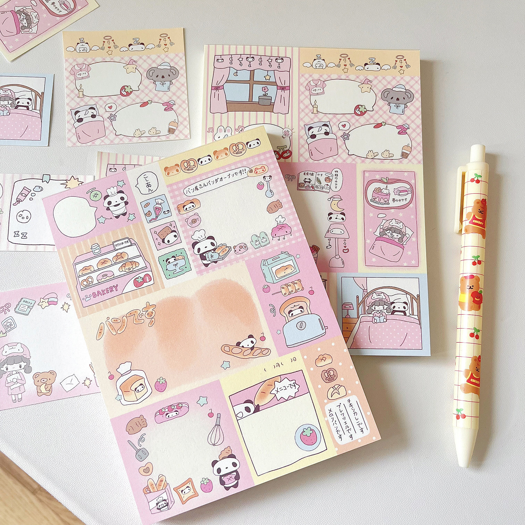 SANXIN 문화창의 노트 일러스트레이터 협력 좋은 수면 빵 낙서 시리즈 노트 소재 귀엽고 끈적이지 않음