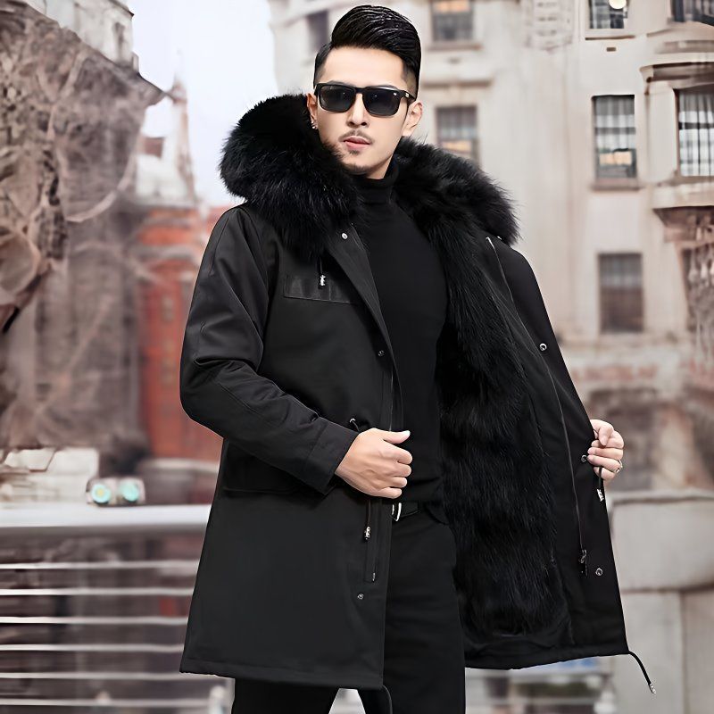 冬季新款派克服男装皮草